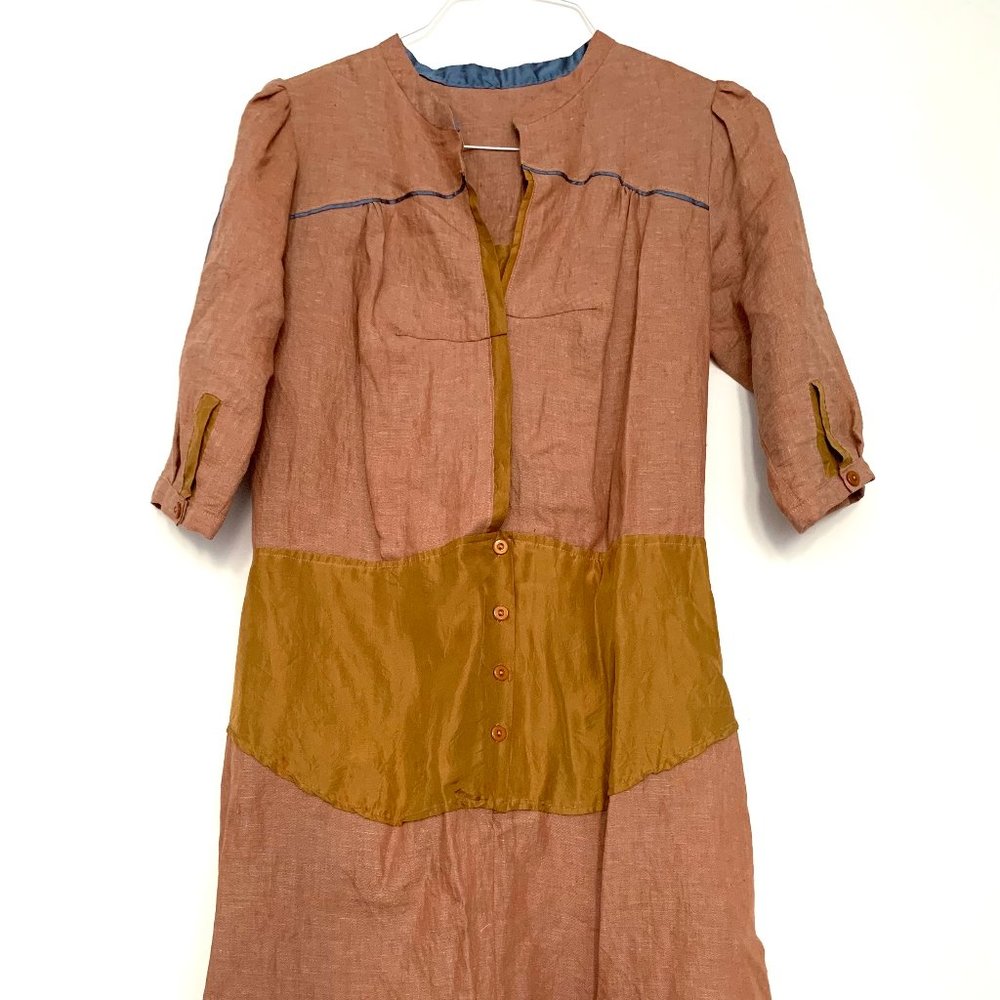 One of a Kind Linen Dress 3/4 Sleeves